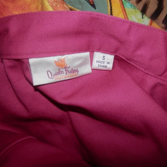 Quacker Factory Pink Fuchsia Jacket Embroidery Jacket Summer Beads Small - Picture 5 of 5